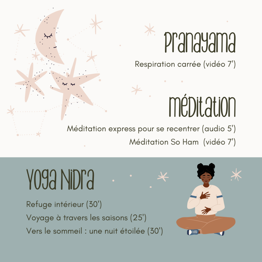 calmer le mental stress angoisse anxiété troubles du sommeil insomnie burn out méditation respiration nidra yoga