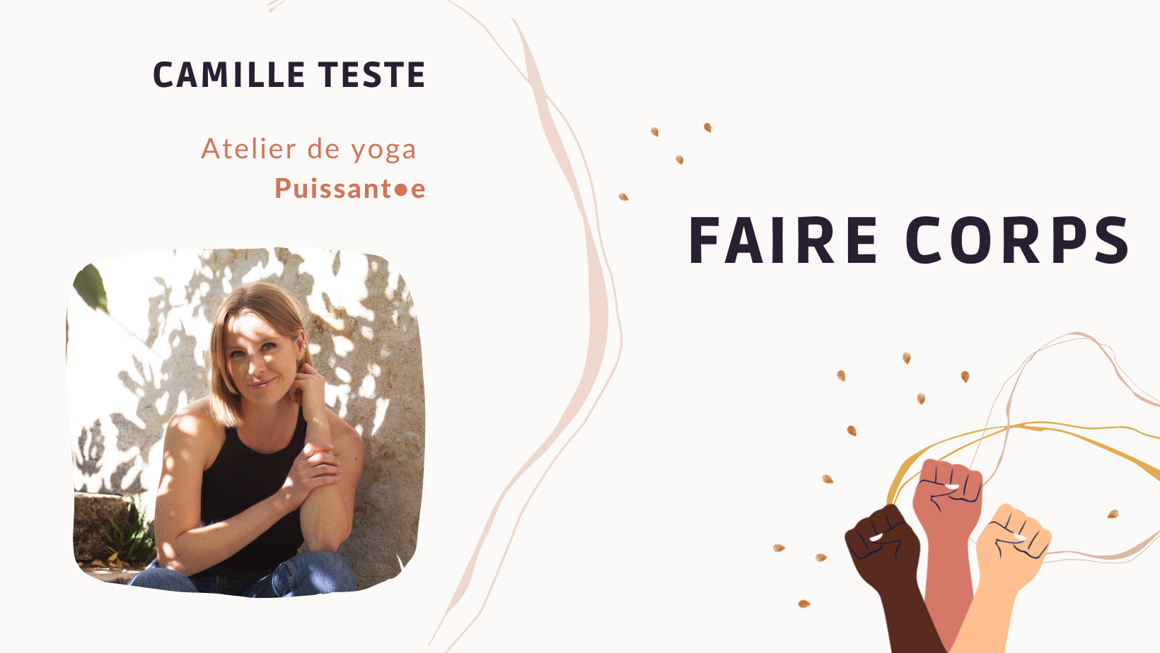 Camille Teste atelier yoga puissante
