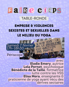 table ronde VSS emprise yoga Lyon 2026 Periscope Sésam Lyon 7 Elodie Emery Lola Pernot Bénédicte de la Taille Elisa Mora